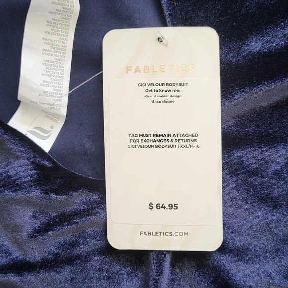 Fabletics One Strap Velour Bodysuit Size XXL - Picture 9 of 10